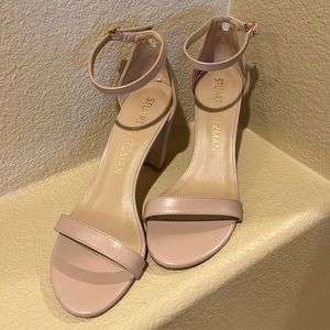 Stuart Weitzman Nude sandal pumps size 10 EUC